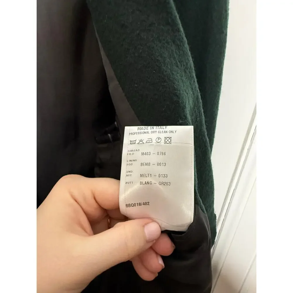 Lanvin Designer Dark Green 100% Wool Long Overcoat NEW Men's Size 42 Barneys NY